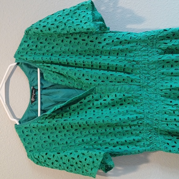 PRETTYGARDEN Women's Summer Sundresses Eyelet Cap Sleeve V Neck Short Boho Dress - Picture 4 of 8